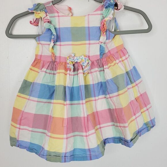Tommy Bahama Girls Dress Plaid Ruffle Colorful Easter Lined Bow Front 18 Months - Picture 1 of 10